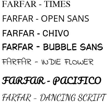 FARFAR – tekststempel til keramik