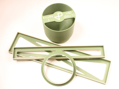 Muggset för plattteknik #4 – mugg med fot, form + utstickare i 4 storlekar (S/M/L/XL)